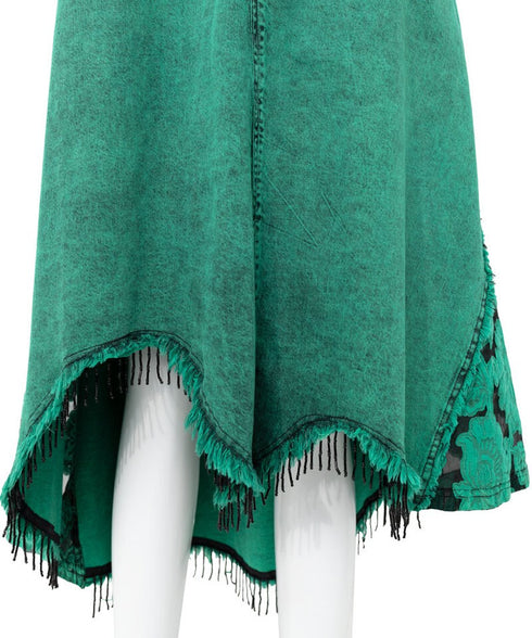 Lace Blocking Skirt